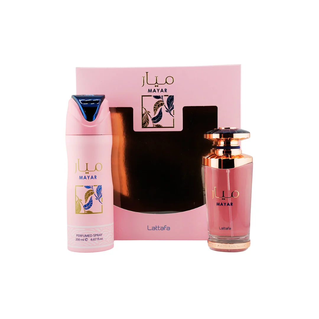 Set Mayar Lattafa Perfume 100ml y Body mist 250ml