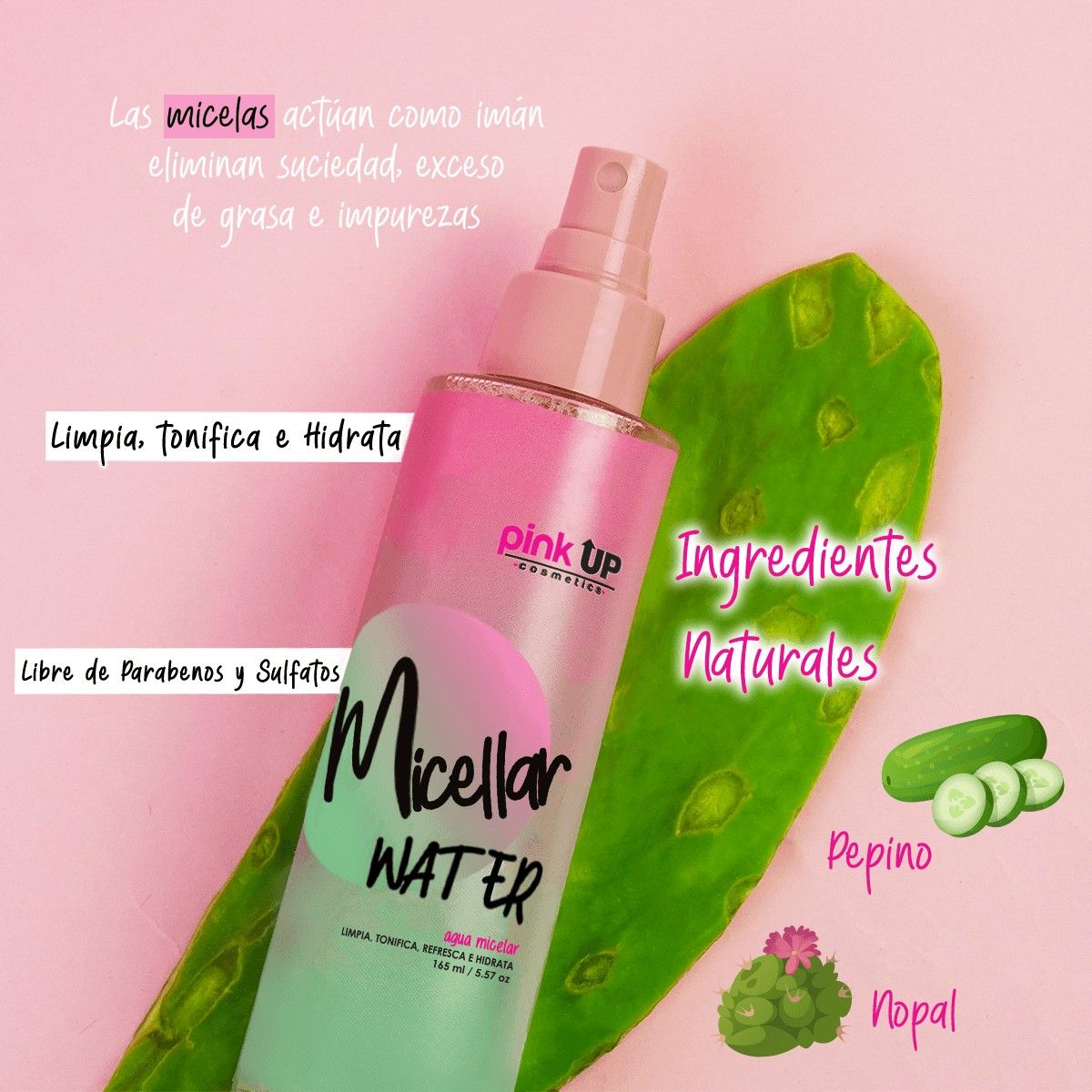 AGUA MICELAR DE PEPINO - PINKUP