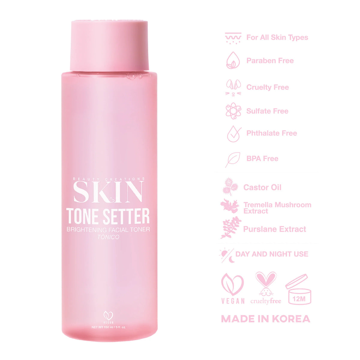 TÓNICO FACIAL ILUMINADOR TONE SETTER- BEAUTY CREATIONS