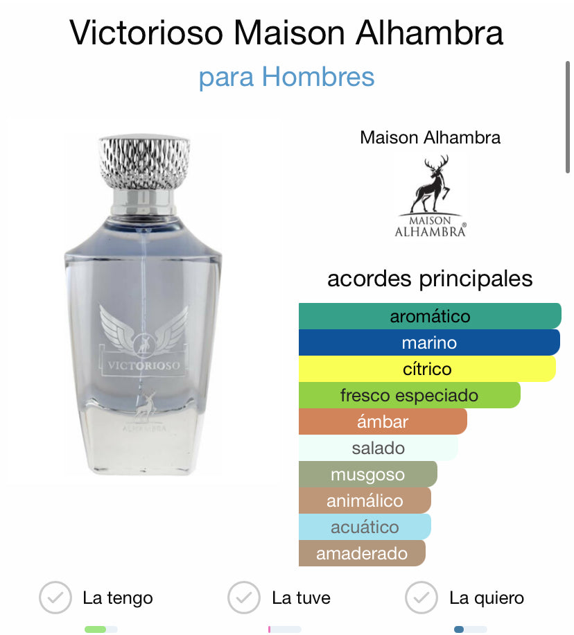 Victorioso Maison alhambra 100ml (Invictus)