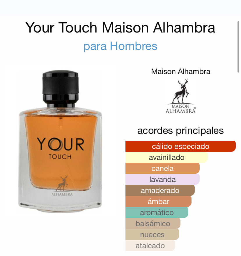 Your Touch Men Maison Alhambra 100ml edp(Stronger with you)