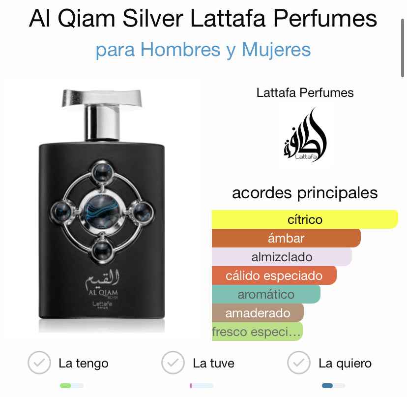 Al Quiam Silver Lattafa EDP 100ml