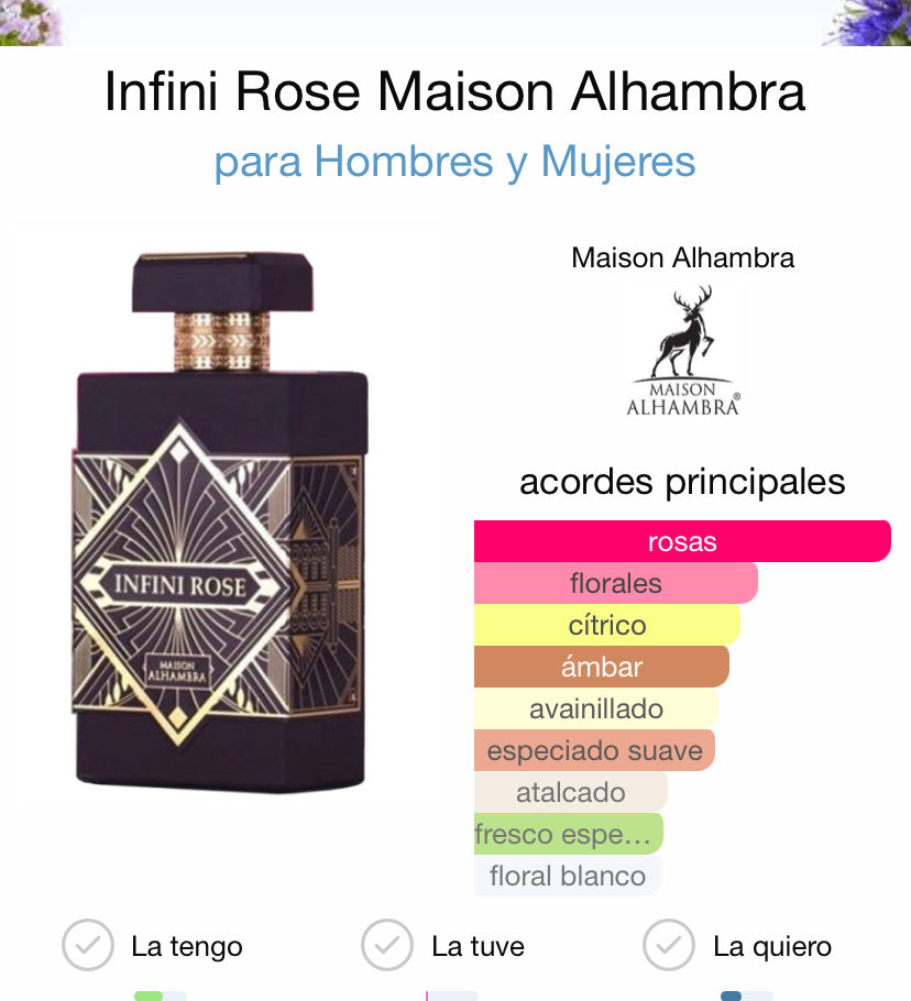 Infini Rose 100ml Maison Alhambra