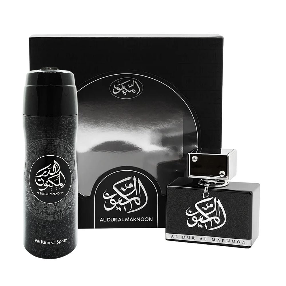 Set Lattafa Al Dur al Maknoon Silver 100ml+ Deo Spray 200ml